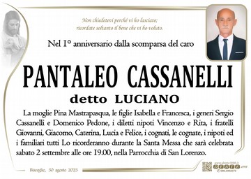 Cassanelli Pantaleo Luciano Cristo Agnello