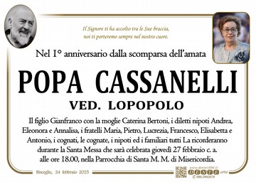 Cassanelli Popa Padre Pio nel tondo