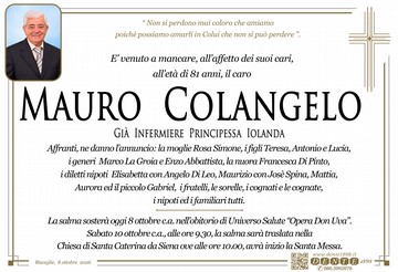 Colangelo Mauro Hospice trasferimento Chiesa croce semplice