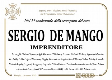 De Mango Sergio Croce nel tondo