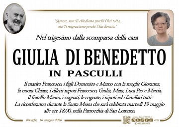 Di Benedetto Giulia Padre Pio nel tondo