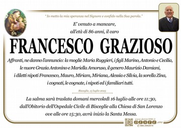 Grazioso Francesco SantAntonio da obitorio sopedale civile