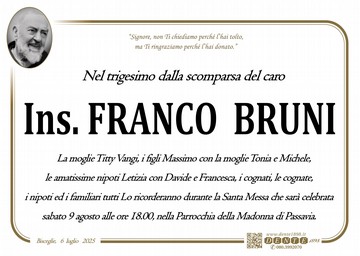 Ins Bruni Franco Padre Pio nel tondo