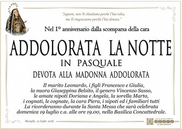 La Notte Addolorata Addol nuova