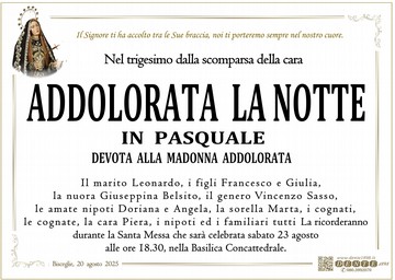 La Notte Addolorata Addol nuova