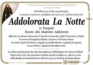 La Notte Addolorata Hospice Madonna