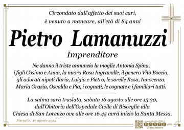 Lamanuzzi Pietro Croce tumulaz avvenuta