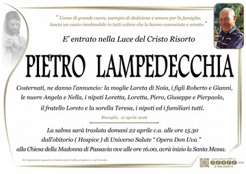 Lampedecchia Pietro Cristo agnello Hospice trasferimento Chiesa