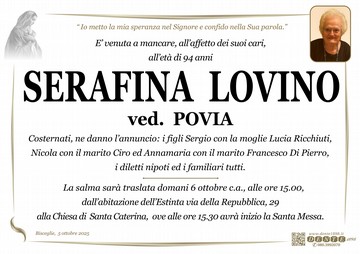 Lovino Serafina Mad Nuova spostamento casa chiesa