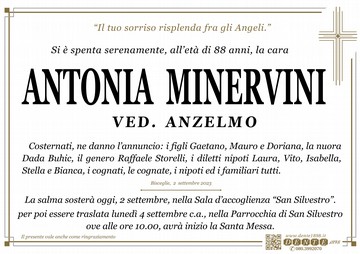 Minervini Antonia croce Grande frase sosta san silvestro