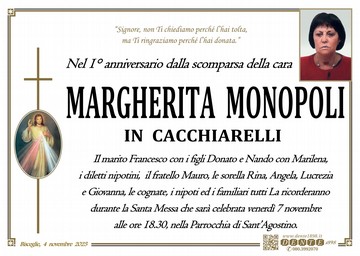 Monopoli Margherita Cristo Miracoloso