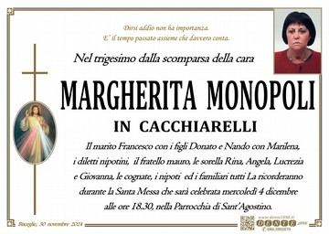 Monopoli Margherita Cristo Miracoloso