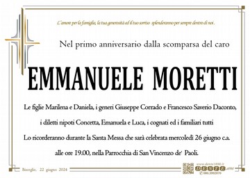 Moretti Emmanuele Croce Papale