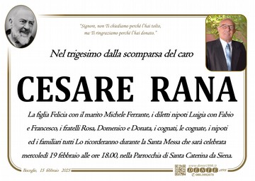 Rana Cesare Padre Pio nel tondo