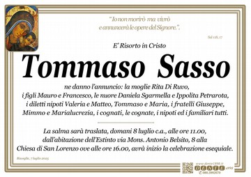 Sasso Tommaso Tubi San Lorenzo traslazione abitazione chiesa madonna del cammino neocatecumenale