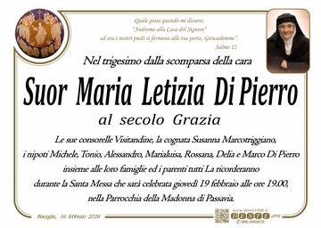 Suor Maria Letizia Di Pierro Cristo Vincit
