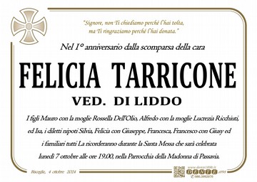 Tarricone Felicia Croce nel tondo