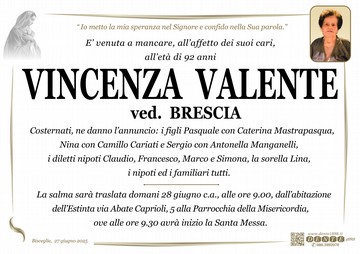 Valente Vincenza Mad Nuova spostamento casa chiesa