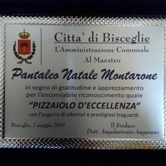 Riconoscimento del comune per il maestro pizzaiolo Montarone