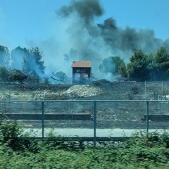 Brucia Miragica, il fumo manda in tilt la statale 16 bis