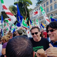 Francesco Boccia alla manifestazione nazionale del Pd in piazza del popolo a Roma