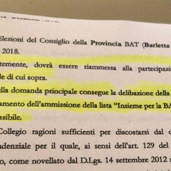 La parte delle sentenza con la quale viene sancita la regolarità della lista del centrodestra