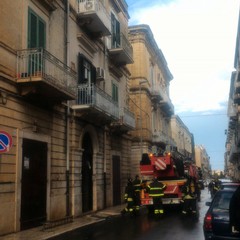 Intervento dei Vigili del Fuoco in via Alcide De Gasperi a Bisceglie