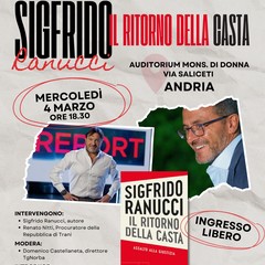 Sigfrido Ranucci presenta ad Andria “Il ritorno della casta”