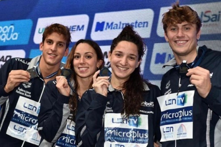 Michele Lamberti, Silvia Di Pietro, Elena Di Liddo e Nicolò Martinenghi. <span>Foto Giorgio Scala - Deepbluemedia</span>