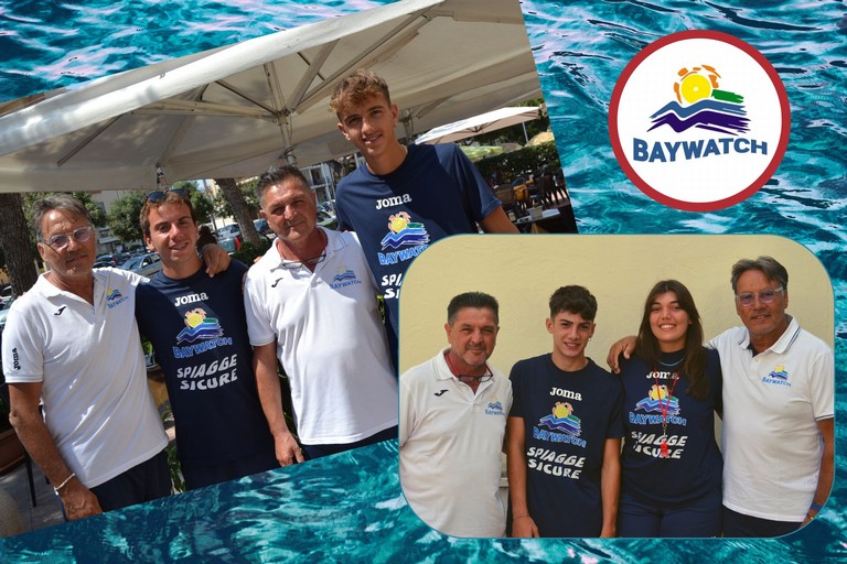 I quattro giovani biscegliesi che hanno ricevuto il brevetto di bagnino con l'Asd Baywatch