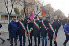 Il sindaco Angarano alla marcia contro le mafie di Foggia