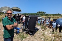 Il sindaco Angelantonio Angarano sul set della fiction "Storia di una famiglia perbene"