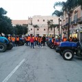 I trattori dei gilet arancioni in piazza Vittorio Emanuele II