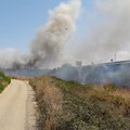 Incendio in zona Lama di Macina