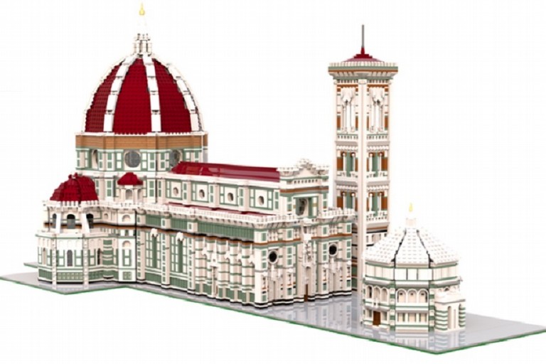 Il modellino della Cattedrale di Firenze che sarà costruito interamente in Lego dal biscegliese Giacinto Consiglio