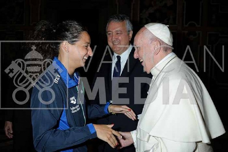 Elena Di Liddo ricevuta in Vaticano da Papa Francesco. <span>Foto Photovat.com</span>