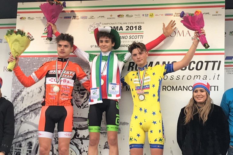 Il podio del campionato italiano di ciclocross categoria Allievi