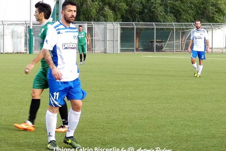 Francesco Mignogna, attaccante dell'Unione Calcio Bisceglie. <span>Foto Antonio Pedone</span>
