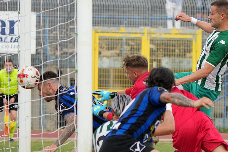 Bisceglie calcio, gol di Lucero. <span>Foto Emmanuele Mastrodonato</span>