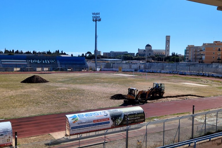 Iniziati i lavori allo stadio Gustavo Ventura di Bisceglie