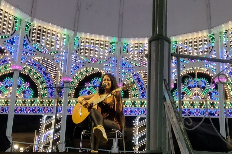 Leda Battisti in cassa armonica. <span>Foto Serena De Musso</span>