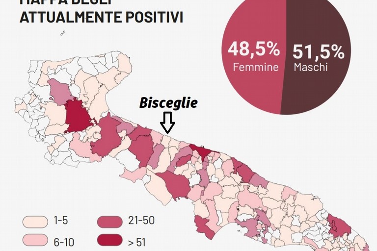 Mappa dei contagi in Puglia aggiornata all'8 settembre