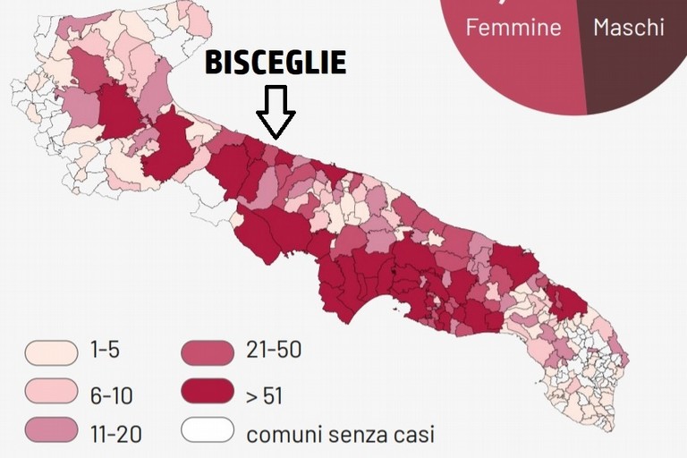 Mappa regionale dei contagi aggiornata al 22 giugno