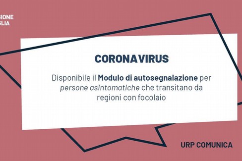 Coronavirus, i moduli di autosegnalazione