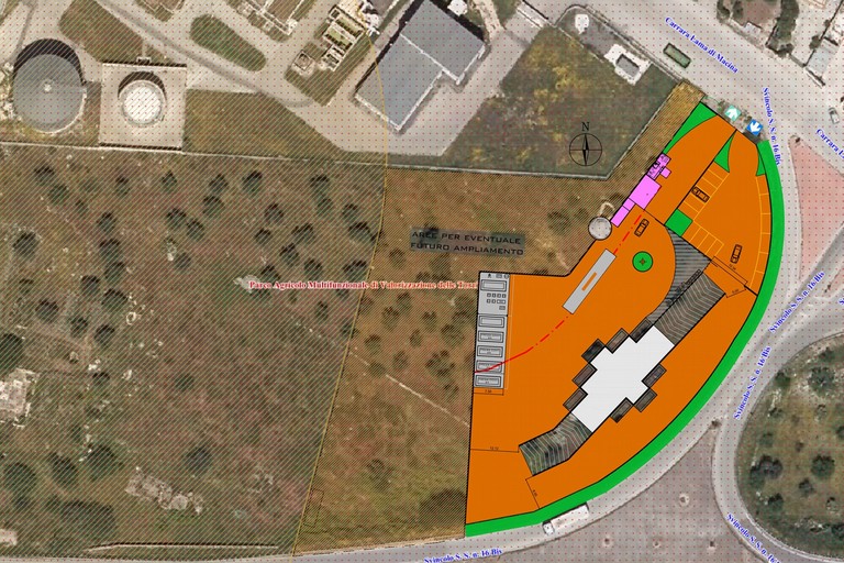 Mappa del nuovo centro comunale di raccolta previsto a Bisceglie
