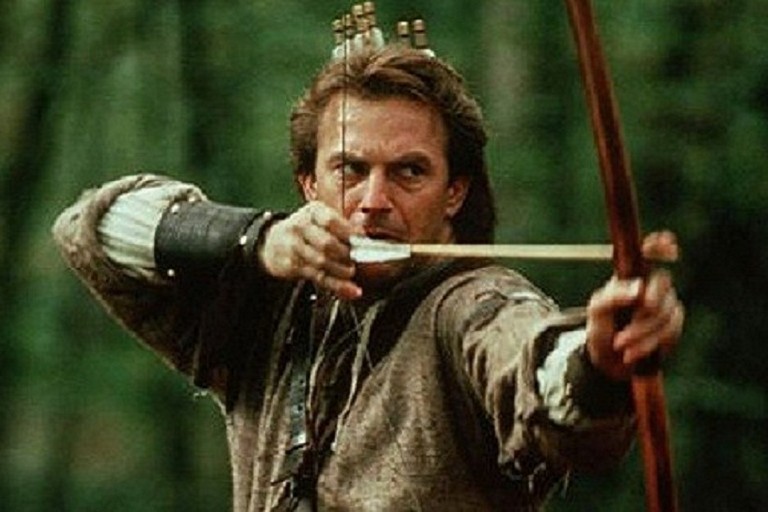 Kevin Costner nel ruolo di Robin Hood