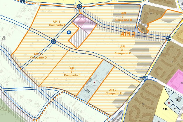 Schema dell'ambito di primo impianto 3 tra via Andria e via Vecchia Corato