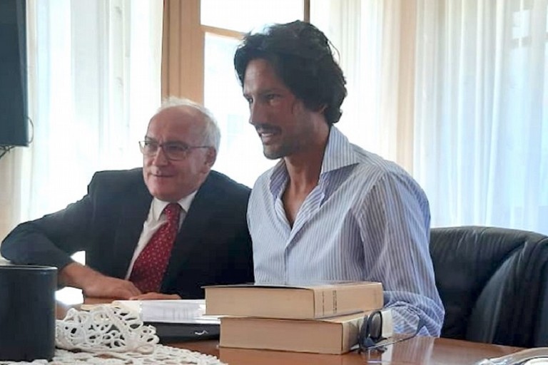 Luca Vigilante col garante dei diritti dei disabili Giuseppe Tulipani