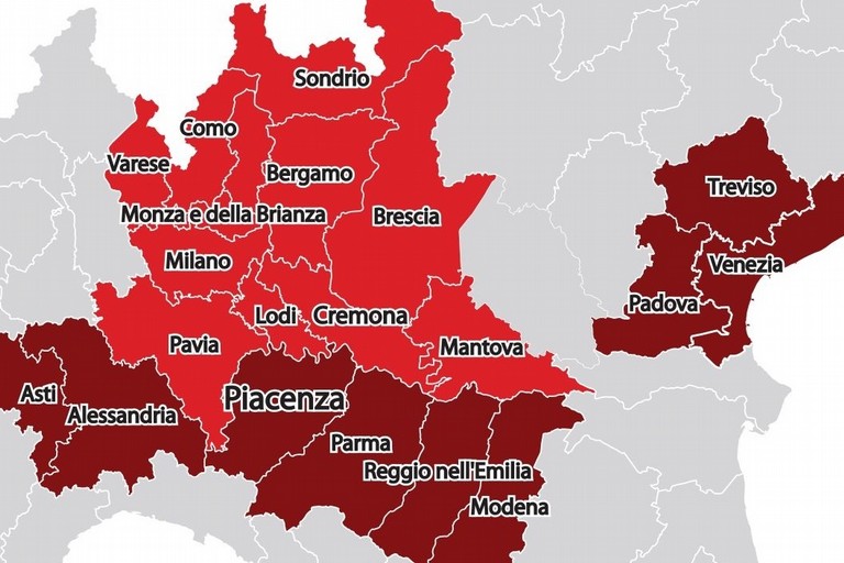 Mappa delle zone rosse